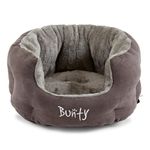 Bunty Polar Dog Bed & Cat Bed, Small | Cosy Fluffy Fleece Calming Dog Bed | High Wall Snuggle Anti Anxiety Dog Bed | Washable Bed & Cushion for Puppy, Small to Large Pets - Grey