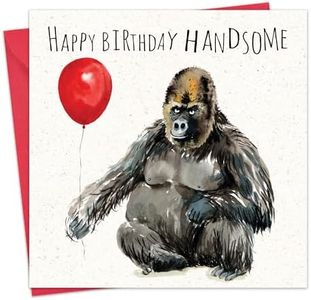 Twizler Funny Birthday Card Gorilla - Funny Cards Blank - Men Humour - Funny Birthday Cards Him - Male Birthday Cards - Happy Birthday Card - Funny Animal Birthday Cards Men - Card Men Birthday Boy