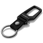 Spigen Life Carabiner Key Ring Clip, Car Keychain Clip, Bottle Opener Key Chain Ring for Men and Women (1-Pack) - Black