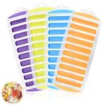 4 Pack Ice Cube Tray, Narrow Water Bottle Ice Stick Tray, Easy Release Reusable Ice Cube, Silicone,10 Cavities, BPA Free, Ideal for Sports and Water Bottles, Whiskey,Cocktail