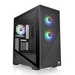 Thermaltake Divider 370 TG ARGB Motherboard Sync E-ATX Mid Tower Computer Case with 3x120mm ARGB Fan Pre-Installed, Tempered Glass Side Panel, Ventilated Front Mesh Panel, CA-1S4-00M1WN-00, Black