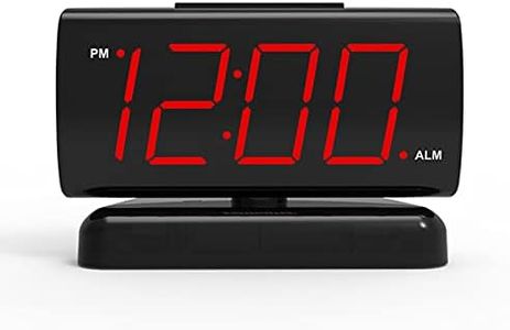 ZOOS Alarm Clock for Bedroom, 5" Large LED Digital Clock for Seniors, Dimmable Simple Alarm Clocks for Bedrooms, Volume Adjustable/Snooze/Battery Backup/Swivel Base Gift for Kids Elderly Home Office