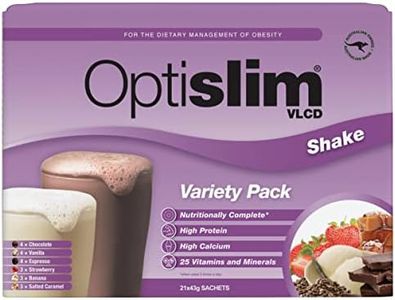 Optislim VLCD Meal Replacement Shake - Formulated for Accelerated Weight Loss - Very Low Calorie Diet Meal with High Protein and Calcium - Assorted Flavour - 21 x 43g Sachet