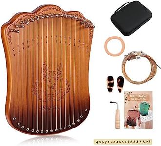VixxNoxx Lyre Harpika, 17-String Solid Zelkova Lyra Harp Kit, Stringed Musical Instruments with Tuning Wrench Bag Instructions Extra Strings for Beginners Adults