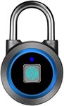 MEGAFEIS Fingerprint Padlock, Bluetooth Lock, Mobile APP, Smart Padlock with Keyless Biometric, Water Resistant, Suitable for Gym, Sports, Bike, School, Fence and Storage(Blue)