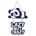 Artvibes Lazy Panda Printed Wooden Wall Hanging with Quotes for Home Decor | Office | Gifts | Living Room Decoration | Bedroom | Wooden Decorative Items | Modern Artworks Decoration (WH_5735N)