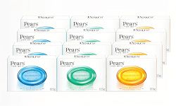 Pears Soap Bars Variety Multipack, Natural Oils (4) + Mint Extracts (4) + Lemon Flower Extracts (4), 125g Each, Pack of 12