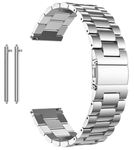 AMiRiTE ADS40 20MM Metal Watch Straps/Bands Compatible For Samsung Galaxy Watch6 Classic | Galaxy Watch5 Pro/4 Classic/5/4 (44mm/40mm) | 3 (41mm) | Galaxy Watch Active 2 (40mm/44mm) (SILVER)
