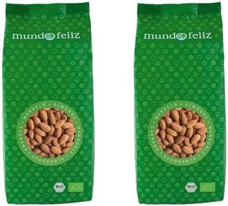 Mundo Feliz - Almendras ecológicas enteras, 2 bolsas de 500 g