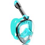 Ezire 2023 Full Face Snorkel Mask for Adults Teen, Snorkeling Gear with Detachable Camera Mount,Panoramic 180° View, Anti-Fog Anti-Leak Snorkling Set for Man and Women (Black Green)