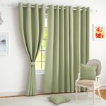 Story@Home Blackout Long Door Curtains 9 Feet Set of 4 Room Darkening Plain Print Opaque Room Darkening Curtain for Living Rooms, Bedrooms, Halls, 116 x 275 cm, Light Green, 100% Opacity