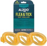 ALZOO Flea & Tick Cat Collar, Helps Repel Fleas, Ticks & Mosquitoes, 100% Plant-Based Active Ingredients, Phthalates and PVC Free, Up to 8 Months Protection, Pack of 3