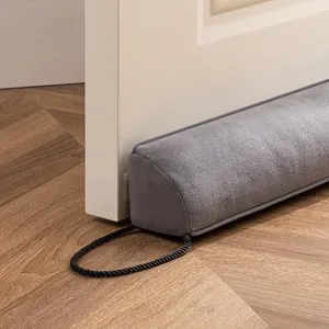 Sunolga 72" Weighted Door Draft Stopper, Right Angle Triangular Column Sound Proof Draft Guard, Gray