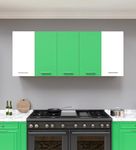 Spyder Craft 5 Door Matte Finish Matrix Kitchen Cabinet for Office|Hall |Kitchen Wall Mounted Cabinet for Kitchen |Living Room| Color:- White & Green|| Assembly-DIY (Do-It-Yourself)