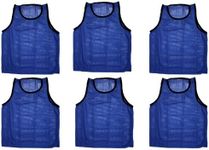 BlueDot Trading Youth 6 Blue Sports pinnies- 6 Scrimmage Training Vests