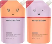 Evereden Kids Haircare Set (Refill): Hair Detangling Shampoo & Conditioner for Children Ages 3+, Plant Protein Peptides & Argan Oil, Vegan, Free from Sulfate, Paraben, Phthalate & Petrolatum
