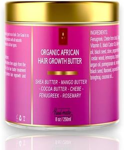 Chebe Hair Growth and Thickening Butter - Ayurvedic Deep Conditioner with Shea, Cocoa, Mango Butter, Fenugreek, and Rosemary for All Hair Types, 8 oz