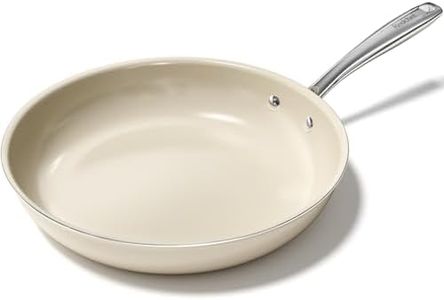 Redchef 11" Nonstick Ceramic Frying Pan - Egg Pan for Induction with Stainless Steel Handle, Compatible with All Stoves (Dishwasher & Oven Safe), Non-Teflon, PTFE/PFAS/PFOA Free, Beige