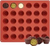 JOERSH Mini Peanut Butter Cup Mold Silicone Candy Mold for Keto Fat Bomb, Dark Chocolate, 30-Cavity