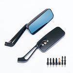 WTZMOTO Harley Mirrors Black - Motorcycle Side View Mirror for Handlebar Dual Sport Mirror Compatible with Harley Davidson Softail, Sportster, Chopper, Bobber, Touring, Cruiser, Street Bike