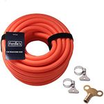 Fordle's 10m Drain Down Hose Kit for Radiator/Heating System Repair Maintenance Servicing – Flexible TPU Rubber with 12mm Bore – Includes Radiator Bleed Key & 2 Connector Clips & 2 Storage Straps
