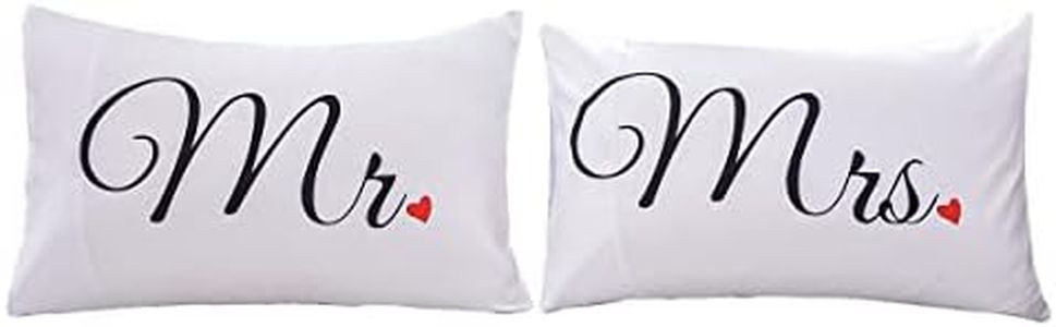 NTBED Couples Pillowcases Mr and Mrs Pillow Covers, Wedding (1, 19''x29'')