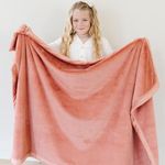 SARANONI Super Soft Comfy Lush 60" x 40" Blanket for Kids and Teens (Clay)