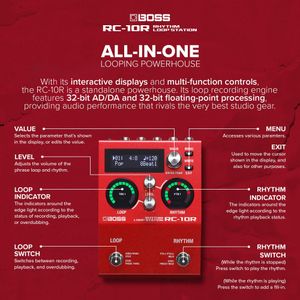 BOSS RC-10R Rhythm Loop Station Pedal – Drum Machine & Looper