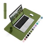 YSAGi Non-Slip Desk Pad, Waterproof PVC Leather Desk Table Protector, Ultra Thin Large Mouse Pad, Easy Clean Laptop Desk Writing Mat for Office Work/Home/Decor (60 x 35 cm, Grass Green)