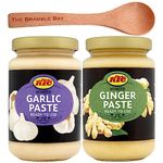 Minced Ginger and Garlic Paste Fresh Bundle with The Bramble Bay Wooden Spoon | Pack of 2 X 210g