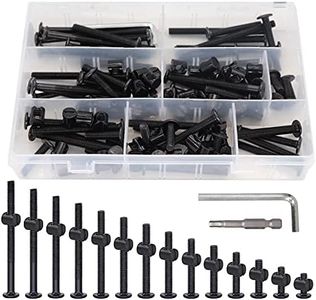 Baby Bed Crib Screws Hardware Replacement Kit, binifiMux 114pcs M6x15/20/25/30/35/40/45/ 50/55/ 60/65/ 70/75/ 80mm Hex Drive Socket Cap Screws Barrel Nuts Assortment Kit for Beds Chairs Furniture