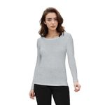 Natural Uniforms Women's Under Scrub Tee Crew Neck Long Sleeve T-Shirt (Heather Grey, Medium)