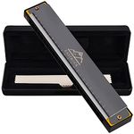 EastRock Blues Harmonica 24 Hole C Key with Case, Mouth Organ Harp, Diatonic Harmonica for Beginner, Adult, Kids, Professional, Students, Friends, Gifts