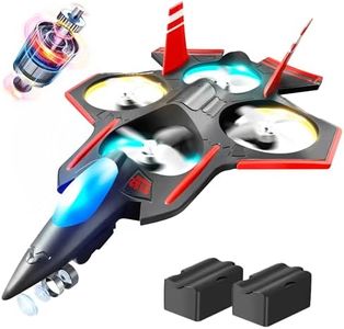 BEZGAR Brushless RC Plane with Camera | 2.4GHZ Remote Control Airplane, 6-axis Gyro Drones for Kids, RC Helicopter, 360°Flip Jet Fighter for Beginners with LED Navigation Lights