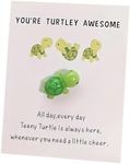 Handmade Emotional Support,You're Turtley Awesome, Turtle Motivational Gift, Cute Mini Green Turtle Decoration, Lovely Turtle Shaped Card Friendship Gift, A Card With A Turtle Ornament