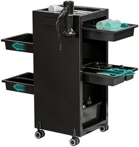 GarveeTech Salon Trolley Cart - 6 Trays for Extra Storage, Free Combination, 1 Hair Dryer Holder, Rolling Design for Easy Mobility