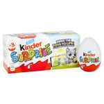 Kinder Surprise Chocolate Gift, Chocolate Eggs, Fine Milk Chocolate Shell with Milky White Lining, Contains Toys, Pack of 3 x 20g, Packaging May Vary