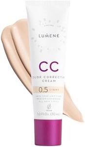 Lumene Color Correcting CC Cream - Lightweight Foundation - Medium Coverage - Redness Reducing Face Makeup for a Glowing Complexion - Vegan Formula + Suitable for All Skin Types - Light (1 fl oz)