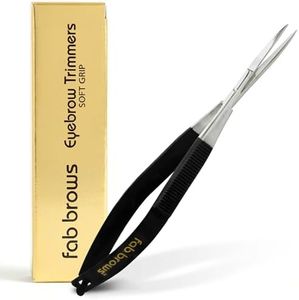 Soft Grip Eyebrow Trimmers | Brow Scissors for Women and Men | Precise & Sharp | Stainless Steel Tip Beauty Scissors | Eyebrow Grooming & Shaping | Brow Care | Eyelashes, Beard, & Nose Hair Trimmer