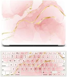 Laptop Case Compatible with New MacBook Air 13 Inch Case 2020 2019 2018 Release A2337 M1 A2179 A1932 with Retina Display & Touch ID, Plastic Hard Shell Case & Keyboard Cover Skin - Pink Marble