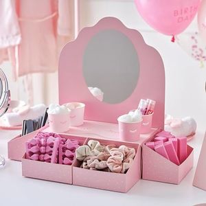 Ginger Ray Pink Pamper Station and Treat Stand with Mirror Birthday Party Decoration