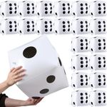 Realspring 20 Pcs Jumbo Inflatable Dice 12 Inch Fun Giant Inflatable Dice Large Inflatable Dice for Indoor Outdoor Game Pool Party Decorations Favor(White)