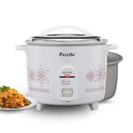 Preethi Electric Rice Cooker, 2.2 Litre, Double Pan, Anodized and Rustproof Aluminium Pan, White (RC 321)