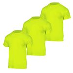 VENDACE Safety T Shirts High Visibility 3 Pack Hi Vis Short Sleeve Construction Work Shirts for Men(Yellow,M)