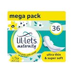 Lil-Lets Maternity Ultra Thin Long Pads with Wings, Perfect for 3+ Weeks Post Birth, 12 Count (Pack of 3)