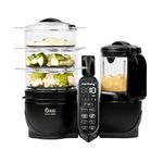 Babymoov Duo Meal Station XL 6-in-1 Baby Food Maker, Large Capacity Steamer Blender Processor, Bottle Warmer, Defroster, Sterilizer for Homemade Baby Food, Black