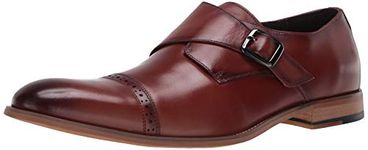 STACY ADAMS Men's Desmond Cap-Toe Monk-Strap Slip-On Loafer, Cognac, 15 UK