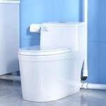 Simple Project Macerating Toilet 600w One-Piece Upflush Toilet for Basement, Powerful & Quiet Macerating Toilet System with 3 Water Inlet & Ac Vent