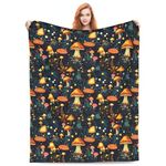 dhakalrlde for Mushrooms Throw Blanket Cartoon Scandinavian Flannel Blanket Soft Cozy Bed Blanket for Boys Girls Adults Colorful Lightweight Blanket for Home Decor, Couch, Sofa, Travel 60"x50"