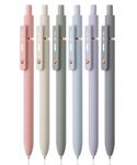 Mr. Pen- Retractable Gel Pens with Rose Gold Ring and Ball, 6 Pack, Morandi Barrels, Black Gel Pens, Fast Dry, Gel Pens Fine Point 0.5mm, Retractable Pens, Cute Pens, Gel Ink Pens, Black Pens